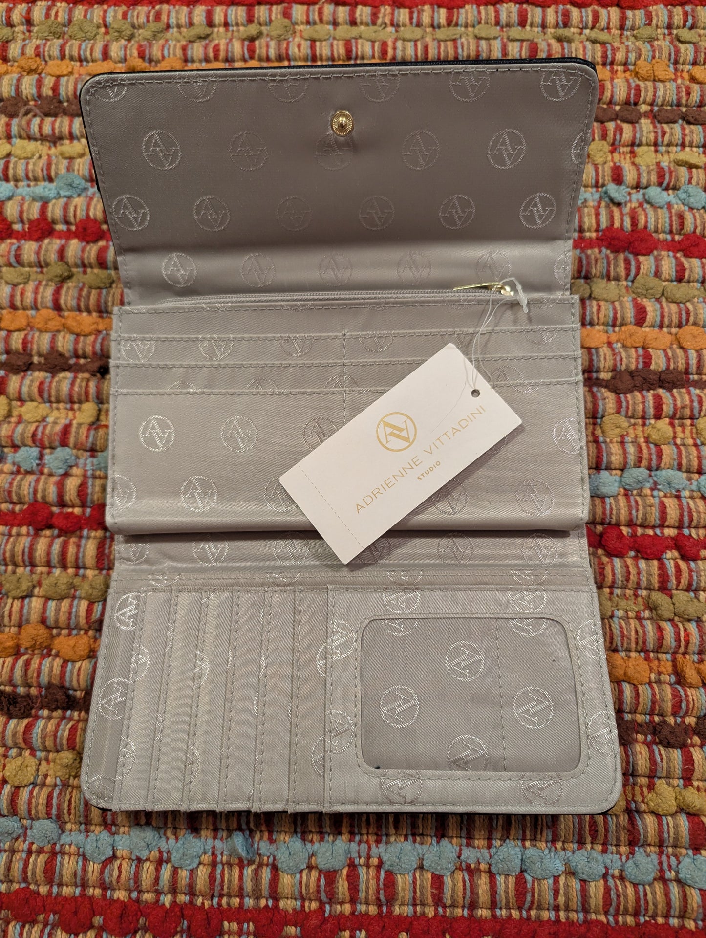 Adrienne Vittadini Fashion Designer Wallet, Smooth Snap Closure, New w/ Tags