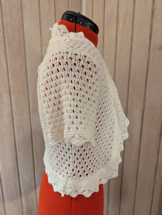 NorthStyle Women's Extra Small Spring/Summer Pretty Off-White Ivory Lace Shrug Sweater