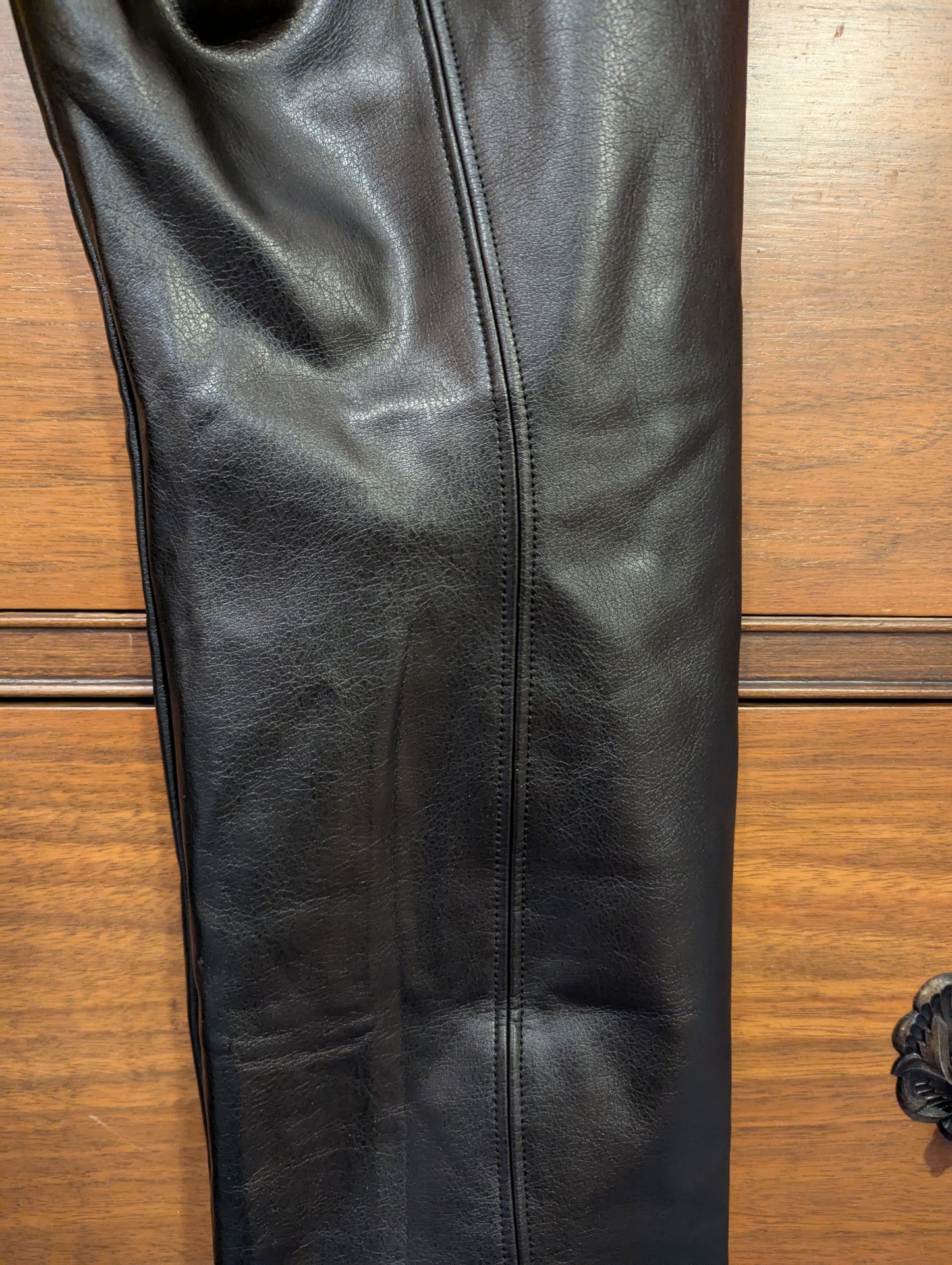 WhiteHouseBlackMarket New w/ Tags Black Vegan Leather Runway Leggings, Gothic/Punk Rock/Rave/EDM