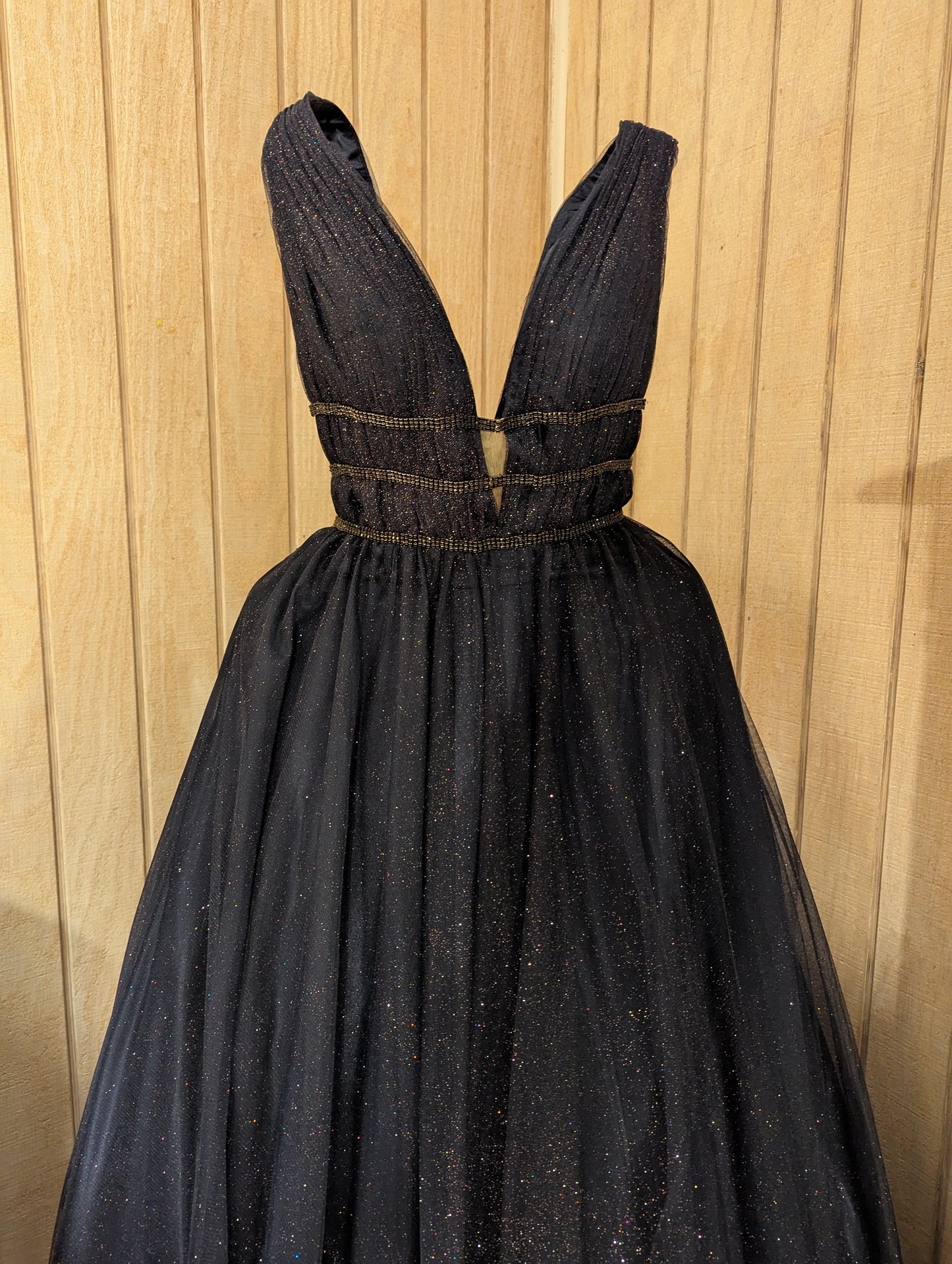 Discontinued! Saks Fifth Ave. Feyre Acheron Night Court Style Gown with Mesh Overlay that Glitters like Stars