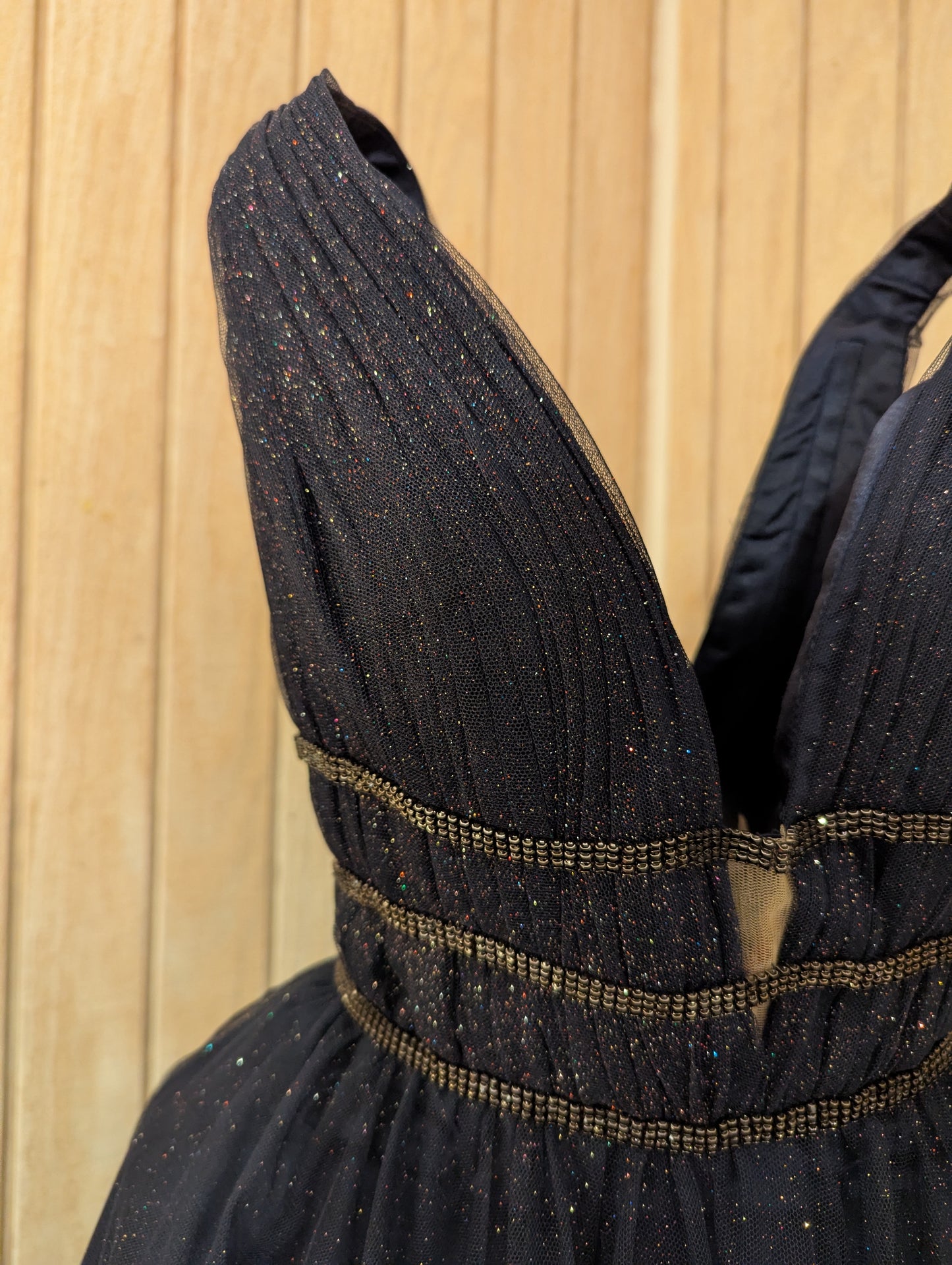 Discontinued! Saks Fifth Ave. Feyre Acheron Night Court Style Gown with Mesh Overlay that Glitters like Stars