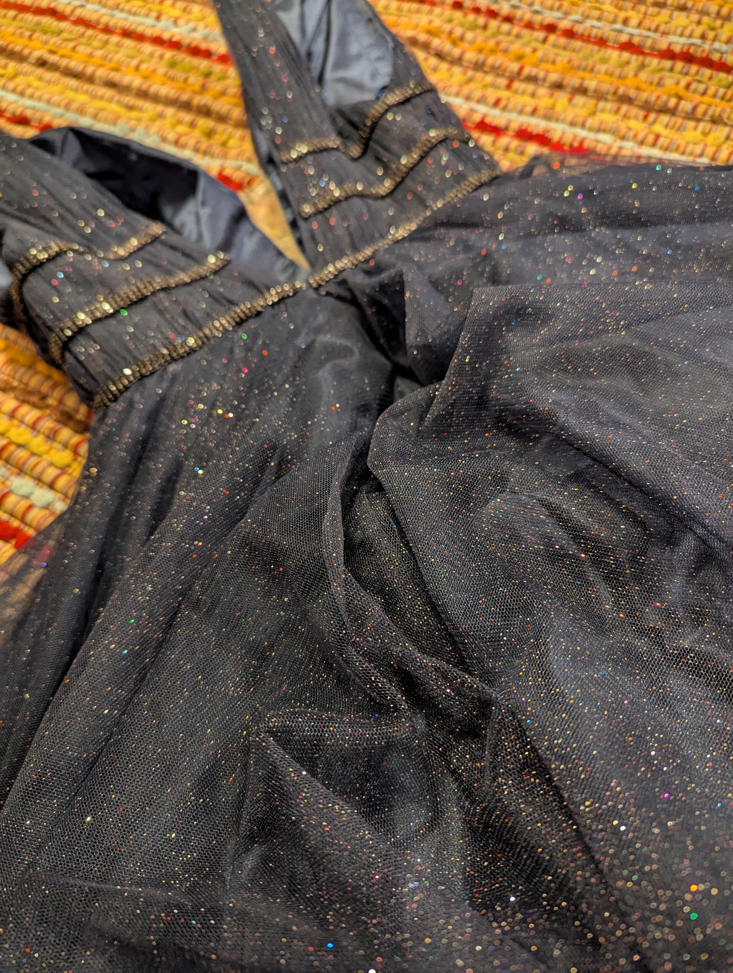 Discontinued! Saks Fifth Ave. Feyre Acheron Night Court Style Gown with Mesh Overlay that Glitters like Stars